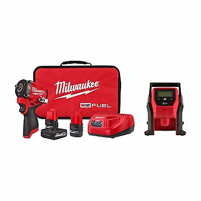 MILWAUKEE 256222247520 M12 FUEL Impact Wrench Kit+ M12 Inflator