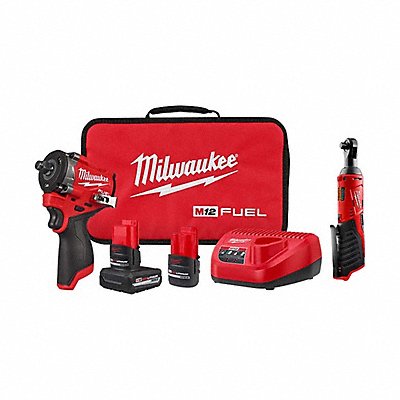 MILWAUKEE 256322245720 M12 FUEL Impact Wrench Kit + M12 Ratchet