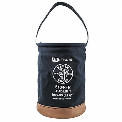 KLEIN TOOLS 5104FR Bucket Bag Canvas Straight Wall Black