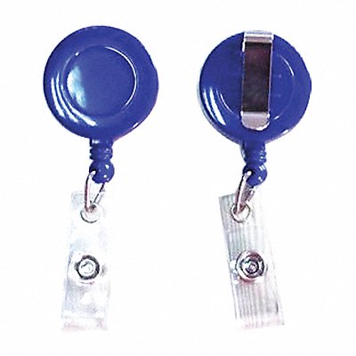 GRAINGER 25DU61 Badge Reel Retractable/Clip Blue PK10