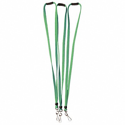 GRAINGER 25DU65 Badge Lanyard Green PK10