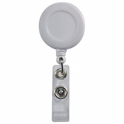 GRAINGER 25DU68 Badge Reel Retractable w/Clip WH PK10