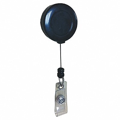 GRAINGER 25DU69 Badge Reel Retractable w/Pin BLK PK10