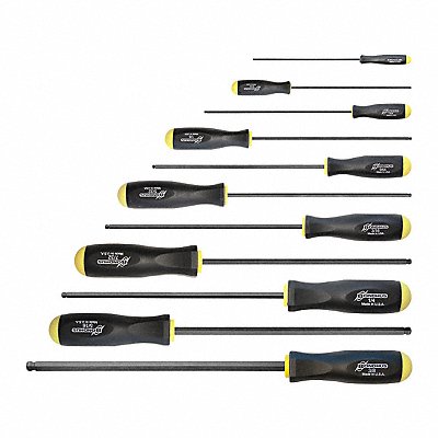 BONDHUS 10737 Set 11 Ball End Screwdrivers- Long