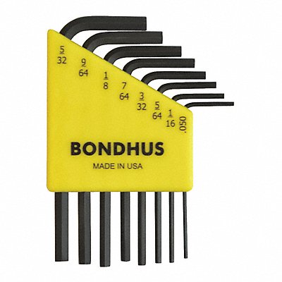 BONDHUS 12232 Set 8 Hex L-Wrenches - Short