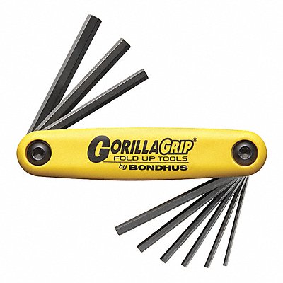 BONDHUS 12589 Hex Key Set Folded 1 3/4 in to 4 3/8 in