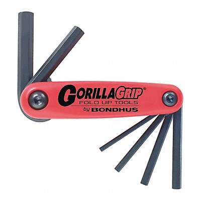 BONDHUS 12595 Hex Key Set Folded 2 31/32 to3 13/16 in