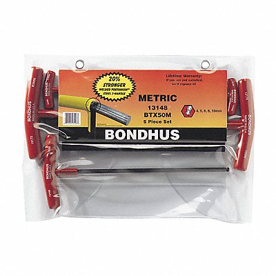 BONDHUS 13148 Set 5 Ball End Graduated Len T-Handles