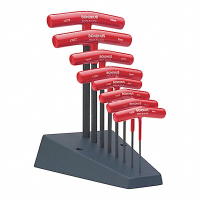 BONDHUS 13389 Set 8 Graduated Length Hex T-Handles