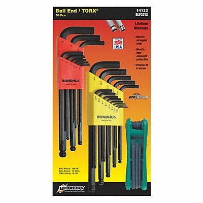 BONDHUS 14132 Triple Pack-Ball L-Wr Sets