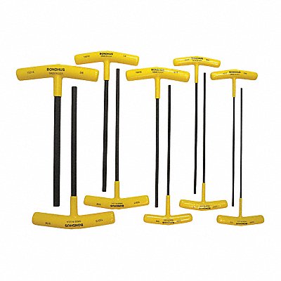 BONDHUS 15338 Set 10 Hex T-Handles 9 Length