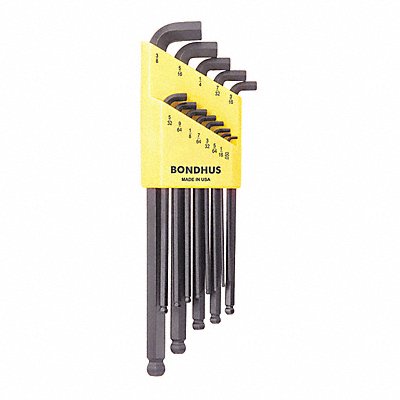 BONDHUS 16537 Hex Key Set L 2 27/32 in to 6 27/32