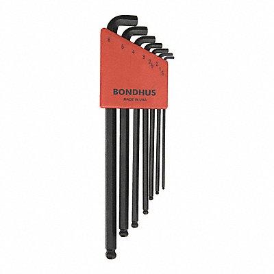 BONDHUS 16592 Set 7 Stubby Ball End L-Wrenches