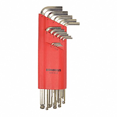 BONDHUS 17095 Set 15 Plated Ball End L-Wrenches Xl