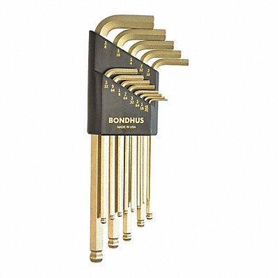 BONDHUS 37937 Set 13 Plated Ball End L-Wrenches
