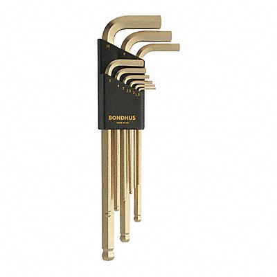 BONDHUS 38099 Set 9 Plated Ball End L-Wrenches