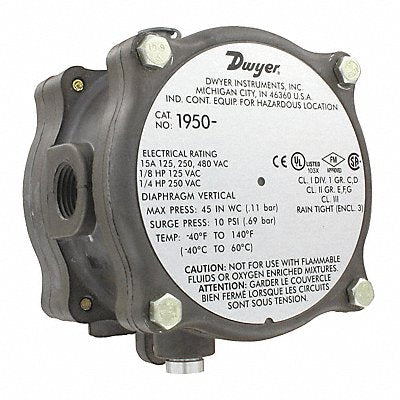 DWYER 195052F Differential Pressure Switch 1.4-5.5 w.c