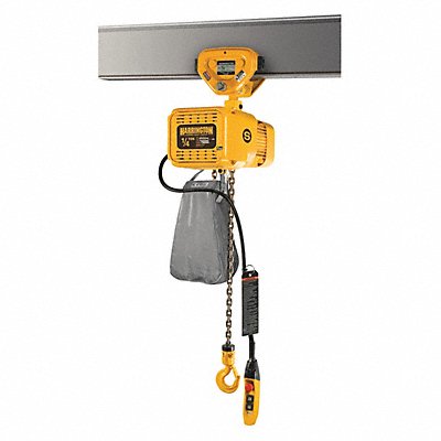 HARRINGTON NERP003SD20230v Electric Chain Hoist w/Trolley 500 lb 20 ft