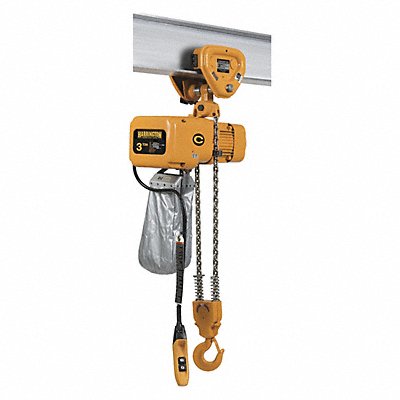 HARRINGTON NERP030C10 Electric Chain Hoist w/Trolley 6000lb 10 ft