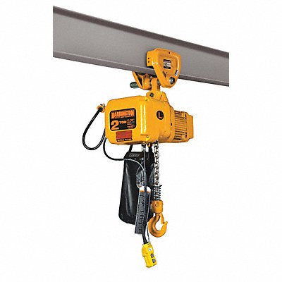 HARRINGTON SNERP010L15 Electric Chain Hoist w/Trolley 2000 lb.