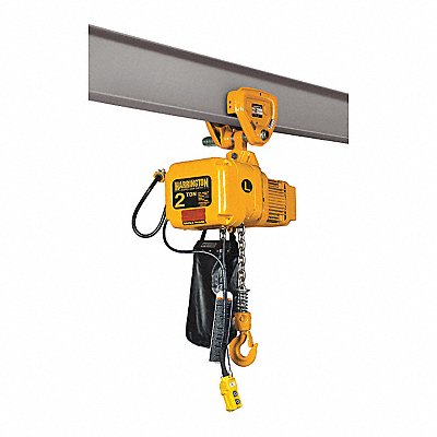 HARRINGTON SNERP020L10 Electric Chain Hoist w/Trolley 4000 lb.