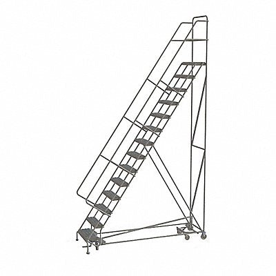 TRI-ARC KDAD114242 Rolling Ladder 14 Step Steel Serrated