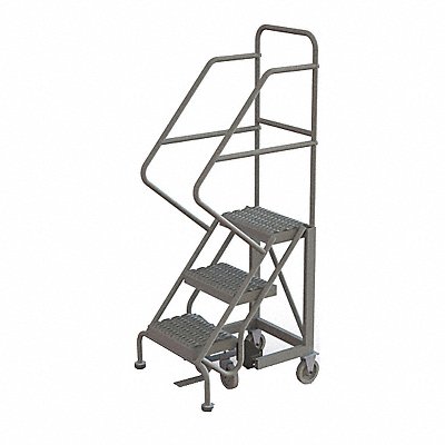 TRI-ARC KDEC103162 Rolling Ladder 3 Step Steel Serrated