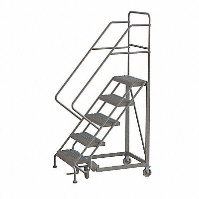 TRI-ARC KDEC105242 Rolling Ladder 5 Step Steel Serrated