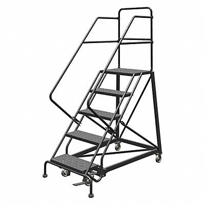 TRI-ARC KDEC105246 Rolling Ladder 5 Step Steel Perforated