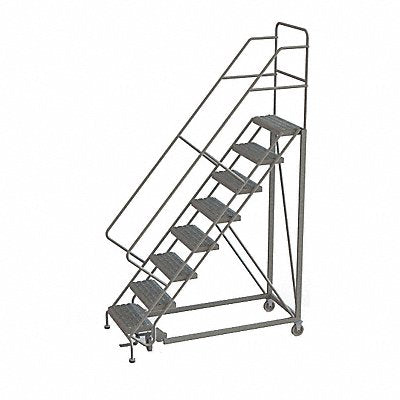 TRI-ARC KDEC108242 Rolling Ladder 8 Step Steel Serrated