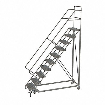TRI-ARC KDEC110242 Rolling Ladder 10 Step Steel Serrated