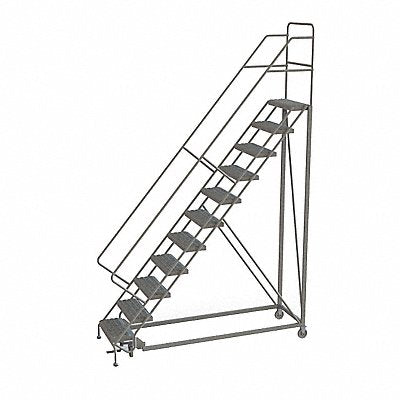 TRI-ARC KDEC111246 Rolling Ladder 11 Step Steel Perforated