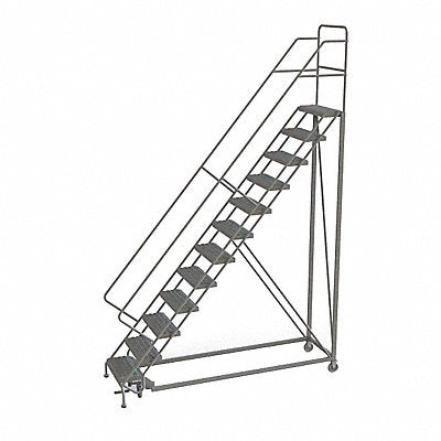 TRI-ARC KDEC112242 Rolling Ladder 12 Step Steel Serrated