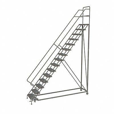 TRI-ARC KDEC115246 Rolling Ladder 15 Step Steel Perforated