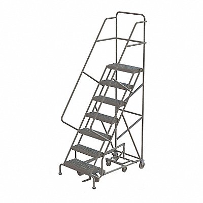 TRI-ARC KDED107242 Rolling Ladder 7 Step Steel Serrated