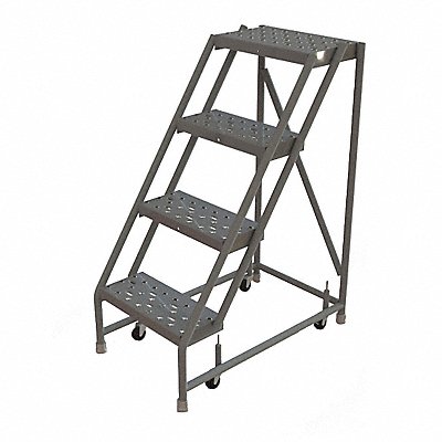 TRI-ARC KDSR004166 Rolling Ladder 4 Step Steel Perforated