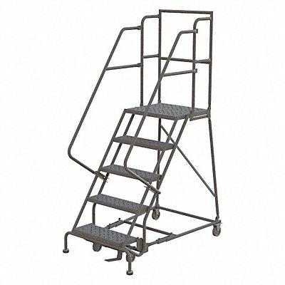 TRI-ARC KDSR105166D3 Rolling Ladder 5 Step Steel Perforated