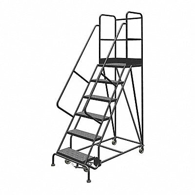 TRI-ARC KDSR106166 Rolling Ladder 6 Step Steel Perforated