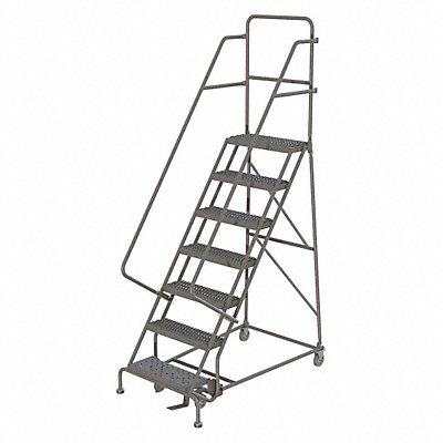 TRI-ARC KDSR107162 Rolling Ladder 7 Step Steel Serrated