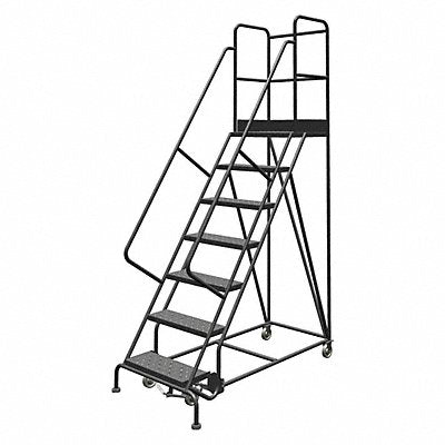 TRI-ARC KDSR107246D3 Rolling Ladder 7 Step Steel Perforated