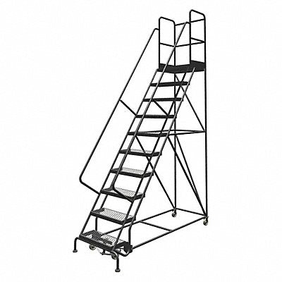 TRI-ARC KDSR110242D3 Rolling Ladder 10 Step Steel Serrated
