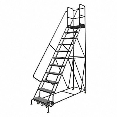 TRI-ARC KDSR111246D3 Rolling Ladder 11 Step Steel Perforated