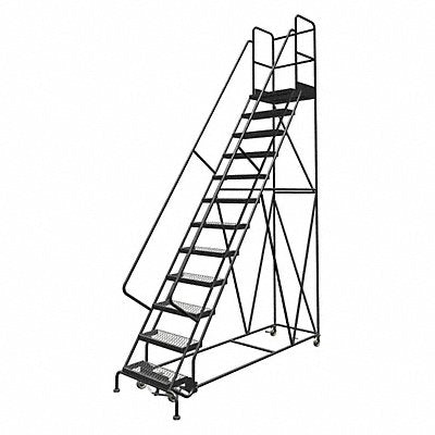 TRI-ARC KDSR112242D3 Rolling Ladder 12 Step Steel Serrated