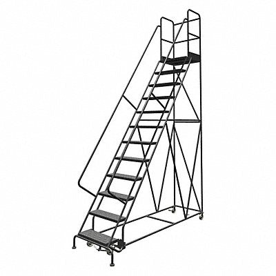 TRI-ARC KDSR112246D3 Rolling Ladder 12 Step Steel Perforated