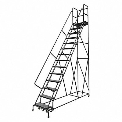 TRI-ARC KDSR114246D3 Rolling Ladder 14 Step Steel Perforated