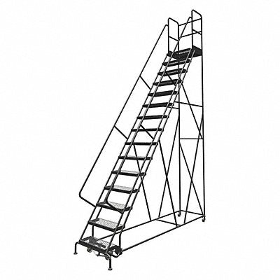 TRI-ARC KDSR115242D3 Rolling Ladder 15 Step Steel Serrated