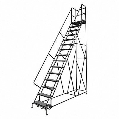 TRI-ARC KDSR115246D3 Rolling Ladder 15 Step Steel Perforated