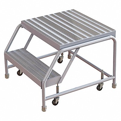 TRI-ARC WLAR002164D4 Rolling Ladder 2 Step Aluminum Ribbed