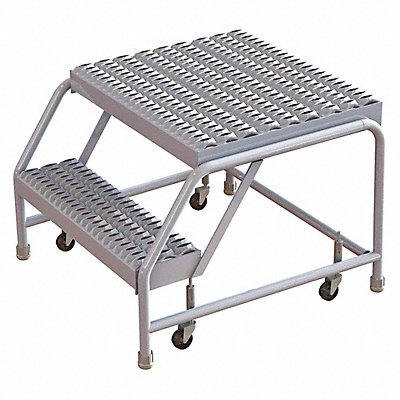 TRI-ARC WLAR002165D4 Rolling Ladder 2 Step Aluminum Serrated