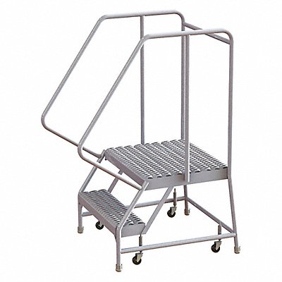 TRI-ARC WLAR102245D4 Rolling Ladder 2 Step Aluminum Serrated